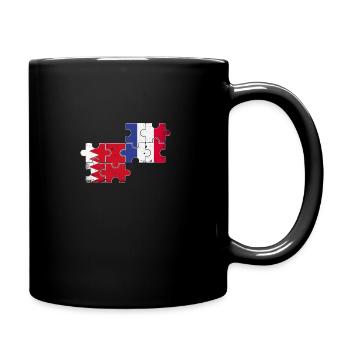 Bahrain France Vintage Flag Bahraini - Full Colour Mug - black - Right
