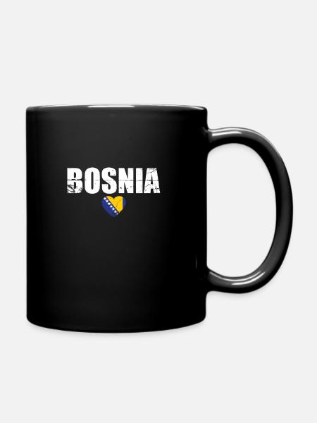 Bosnia Bosnien Vintage Bosnische Flagge Bosnier - Tasse einfarbig - Schwarz