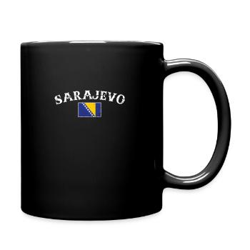 Sarajevo Vintage Bosnia Vintage Bosnian Flag - Full Colour Mug - black - Right