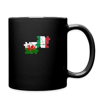 Pays de Galles Italie Vintage Drapeau Italien Gallois - Mug uni - noir - Droite