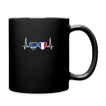 Curaçao France Heartbeat Flag - Full Colour Mug - black - Right