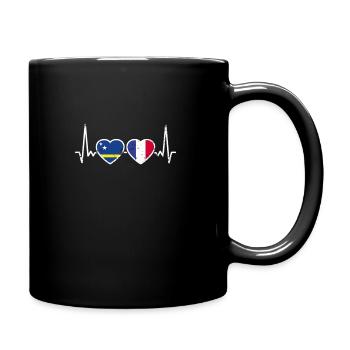 Curaçao France Vintage Heartbeat Flag - Full Colour Mug - black - Right