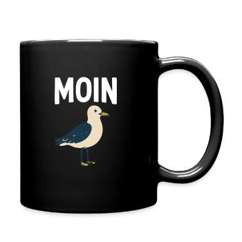 Moin Möwe - Tasse einfarbig - Schwarz - Rechts