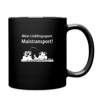 Mein Lieblingssport Maistransport Maishäcksler - Tasse einfarbig - Schwarz - Rechts