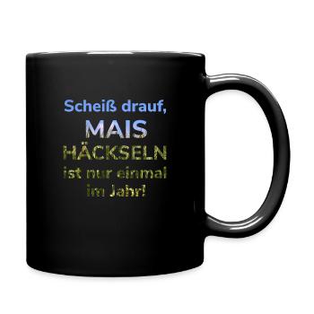 Landwirt Mais häckseln Landwirtschaft Ernte Bauer - Tasse einfarbig - Schwarz - Rechts
