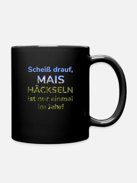 Landwirt Mais häckseln Landwirtschaft Ernte Bauer - Tasse einfarbig - Schwarz