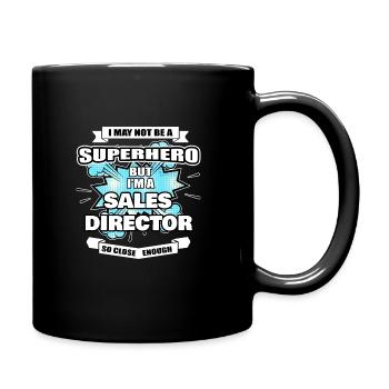 Verkaufsleiter Geschenk Superheld Verkaufsleiter - Tasse einfarbig - Schwarz - Rechts