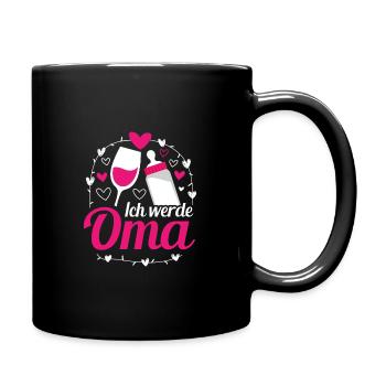 Ich werde Oma Geschenkidee Schwangerschaft - Tasse einfarbig - Schwarz - Rechts