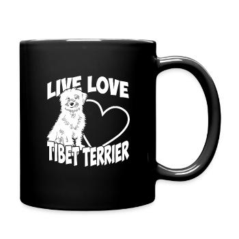 Vivre l’amour tibétain terrier chien Rengaine - Mug uni - noir - Droite