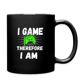 I Game Therefore I Am Gamer humor - Tasse einfarbig - Schwarz - Rechts