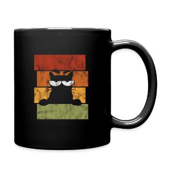 Chat Retro Chat Chat Yeux Chat Miaou - Mug uni - noir - Droite