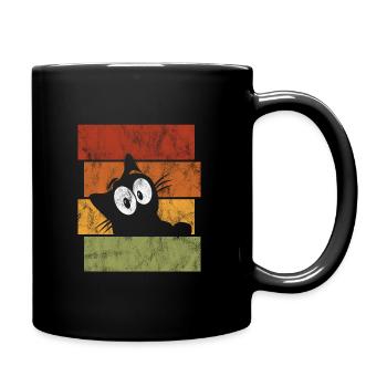 Chat chat rétro chat miaau - Mug uni - noir - Droite