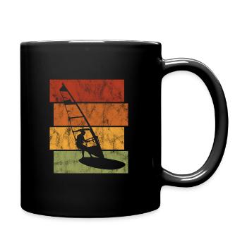Windsurfer Retro Windsurfen Windsurfing Surfen - Tasse einfarbig - Schwarz - Rechts