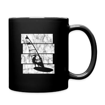 Windsurfen Windsurfer Retro Windsurfing Surfen - Tasse einfarbig - Schwarz - Rechts