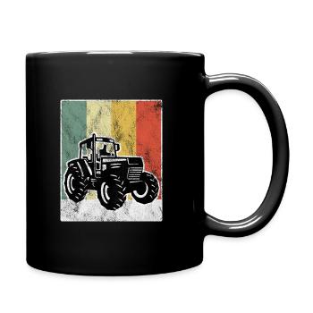 Tractor Farm Farmer Retro Tractor Tractors - Full Colour Mug - black - Right