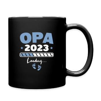 Großvater 2023 Werdender Opa Geschenk - Tasse einfarbig - Schwarz - Rechts