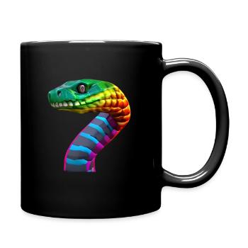 colour snake - Tasse einfarbig - Schwarz - Rechts