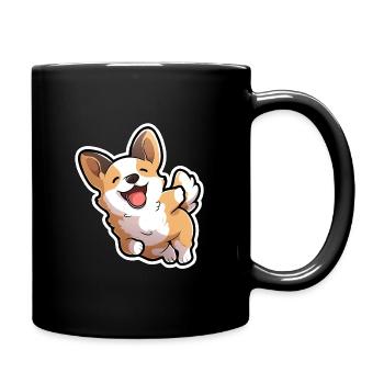 Corgi Dessin animé - Mug uni - noir - Droite