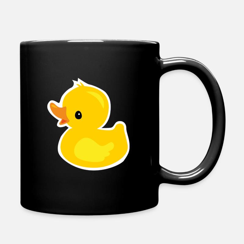 Cute duckling as rubber duck - Full Colour Mug - black