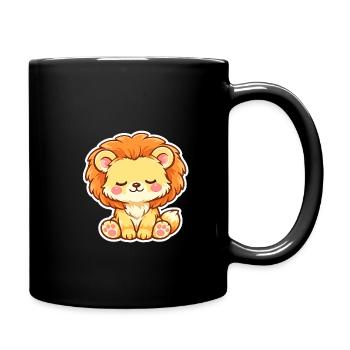 Petit lionceau Kawaii mignon - Mug uni - noir - Droite