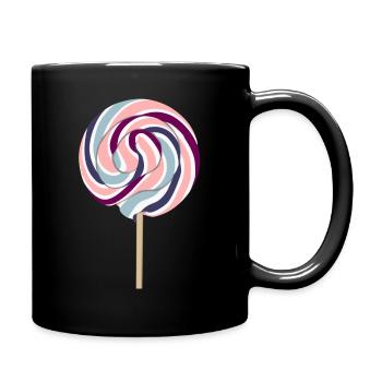 Pastell Lolli mit Stiel - Tasse einfarbig - Schwarz - Rechts