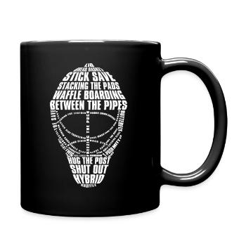 Hockey-Tormann-Maske (weiß) - Tasse einfarbig - Schwarz - Rechts