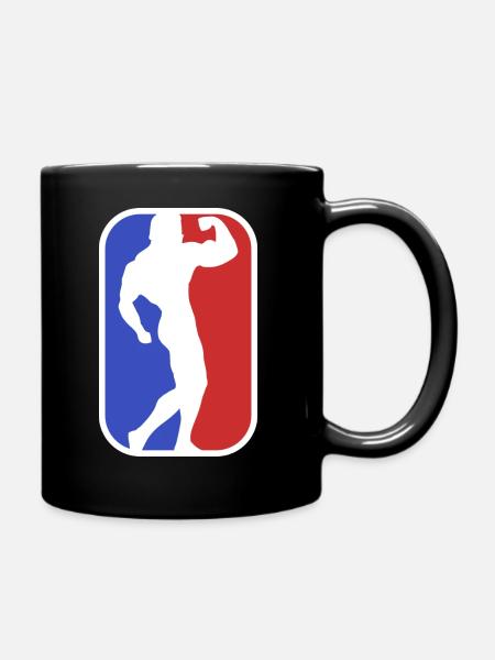 Logo bodybuilder bodybuilder biceps posent Arnold - Mug uni - noir