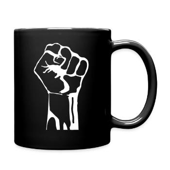 Anti-racism fist up for solidarity - Full Colour Mug - black - Right