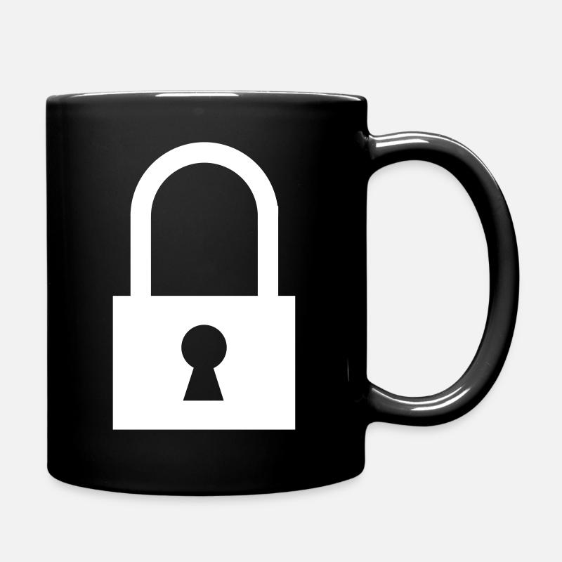 Locked lock / locks / keys - Full Colour Mug - black