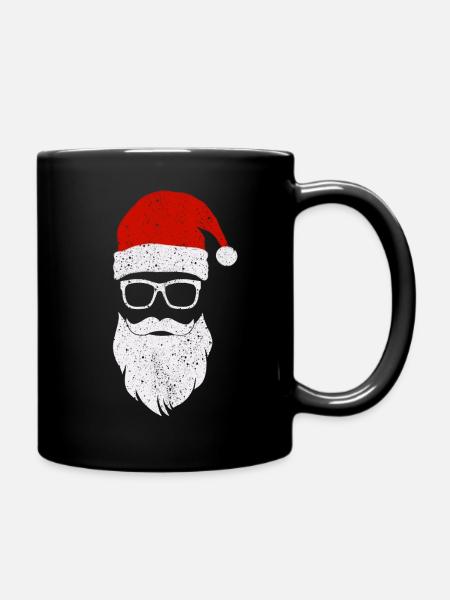 Hipster Noël Père Noël Barbe - Mug uni - noir