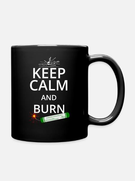 Pyro Silvester Feuerwerk Keep Calm - Tasse einfarbig - Schwarz