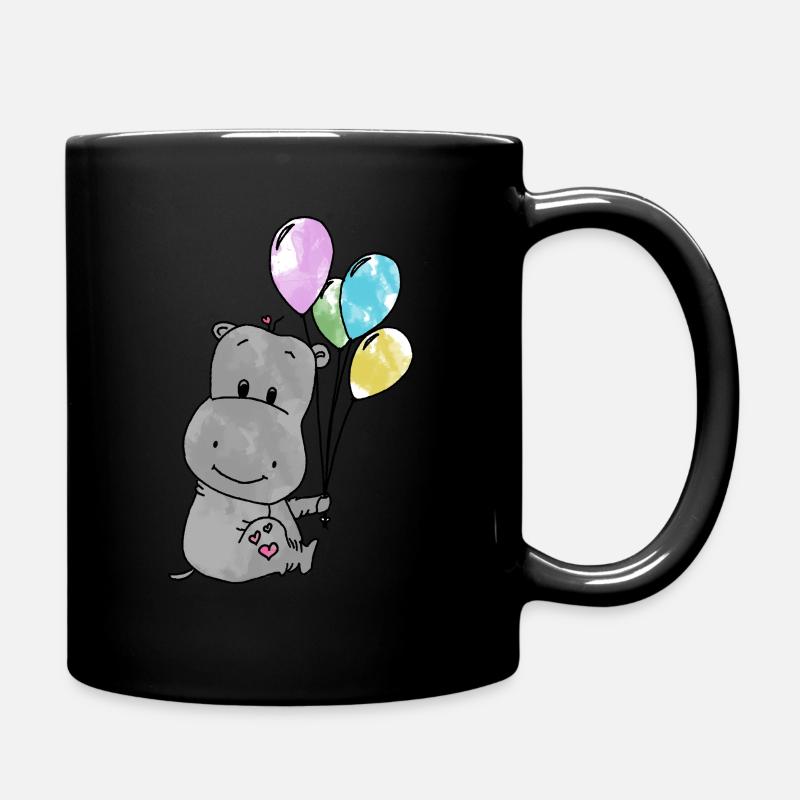 Hippo - Full Colour Mug - black