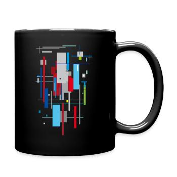 Abstrakt Bauhaus Muster - Tasse einfarbig - Schwarz - Rechts