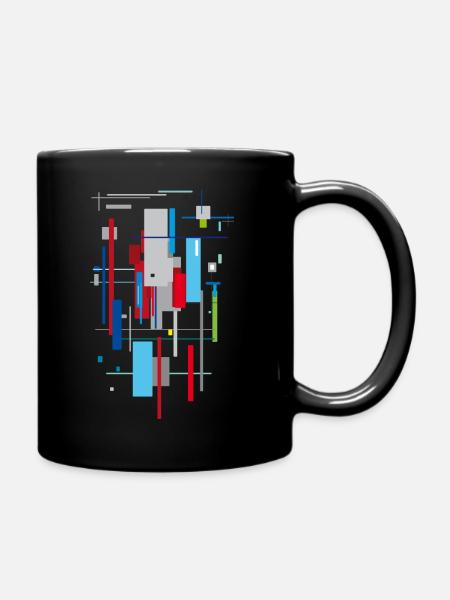 Motif Bauhaus abstrait - Mug uni - noir