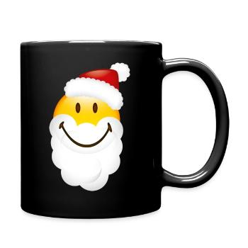 Smiley Glossy Santa - Full Colour Mug - black - Right