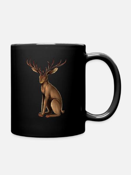 Jackalope - Halloween Hase Fabelwesen - Tasse einfarbig - Schwarz