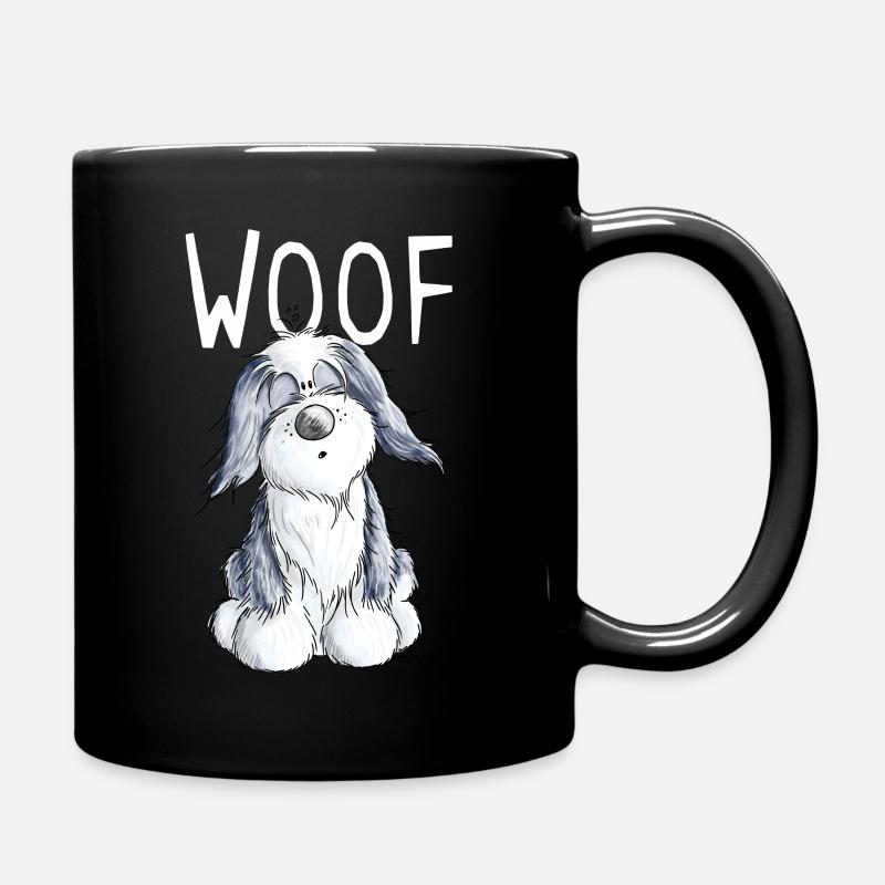 Woof Bearded Collie - Beardie - Geschenk - Comic - Tasse einfarbig - Schwarz