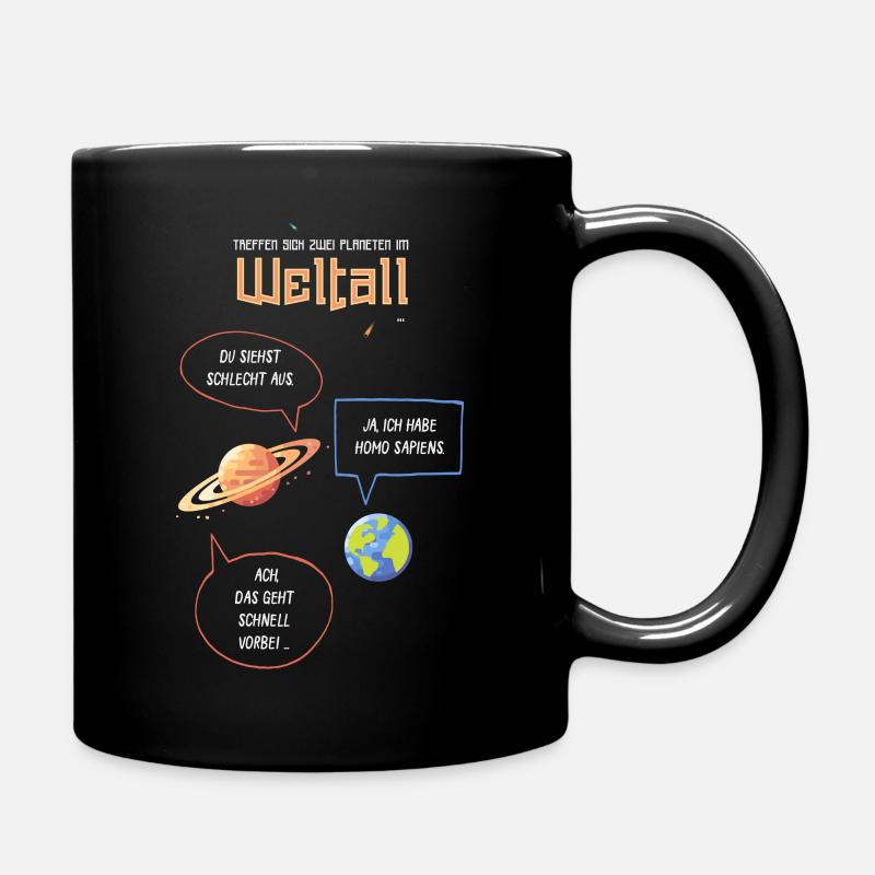 Space Homo Sapiens scientists for future - Full Colour Mug - black