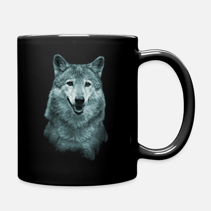 Wolf - Tasse einfarbig - Schwarz