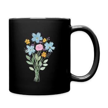 bunch of flowers - Full Colour Mug - black - Right