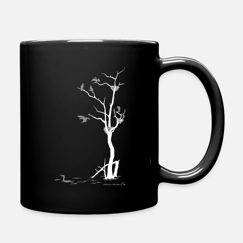 dead tree with cormorants - Full Colour Mug - black