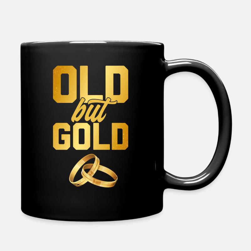 Old but Gold mit goldenen Ringen - Tasse einfarbig - Schwarz