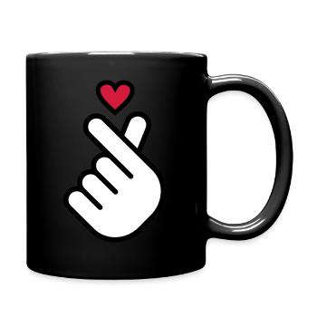 Miniheart Fingerherz - white - red heart - Tasse einfarbig - Schwarz - Rechts