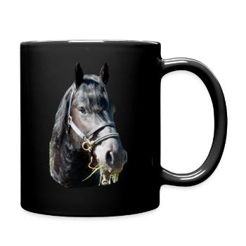 Friese Kopf - Tasse einfarbig - Schwarz - Rechts
