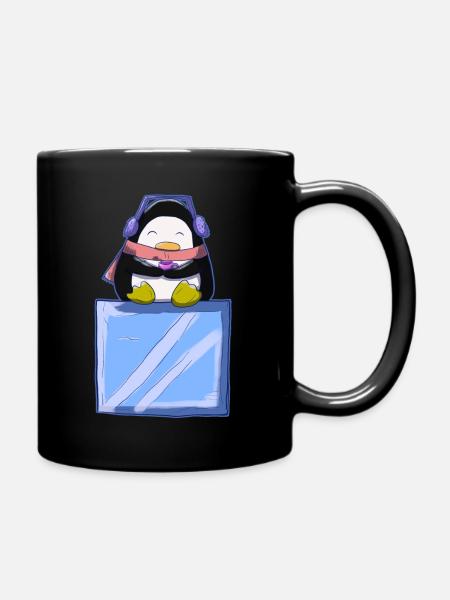 Pingouin mignon avec glaçon - Mug uni - noir