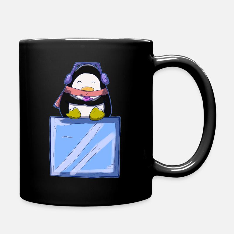 Pingouin mignon avec glaçon - Mug uni - noir