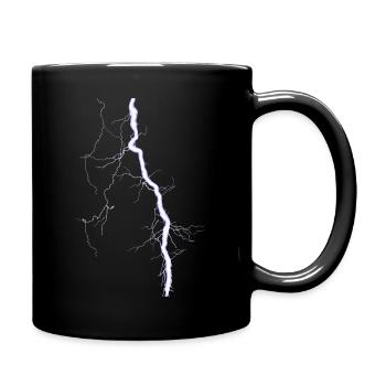 Blitz blau - Tasse einfarbig - Schwarz - Rechts
