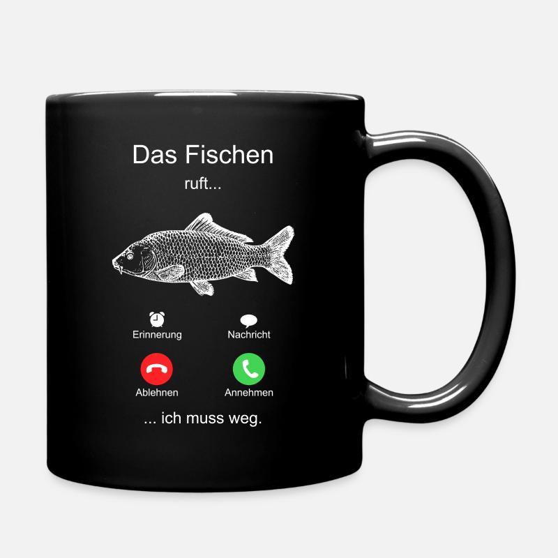 cooles Angel Shirt "Das Fischen ruft..." Geschenk - Tasse einfarbig - Schwarz