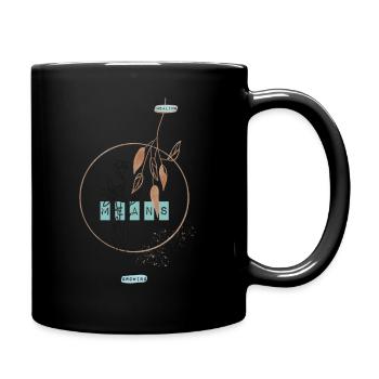 Healing means growing inneres Wachstum Geschenk - Tasse einfarbig - Schwarz - Rechts
