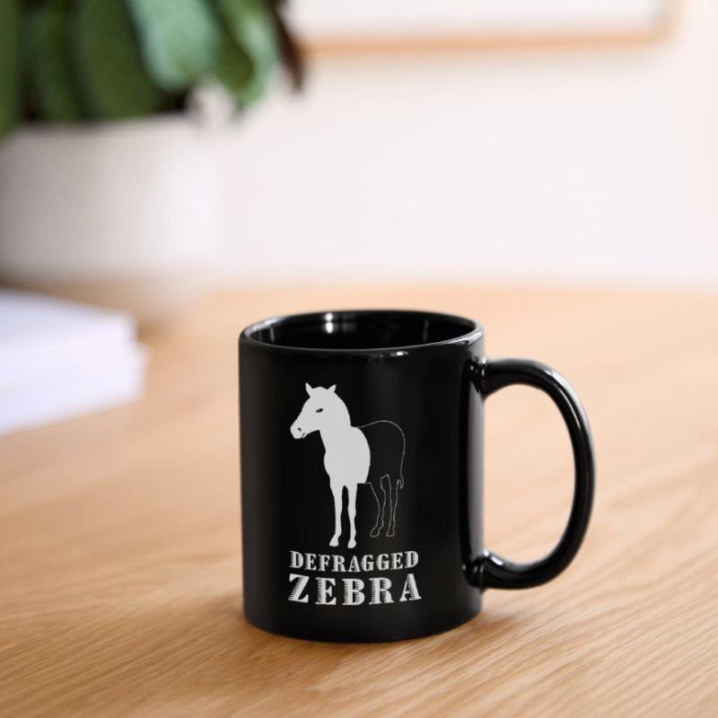 Defragged Zebra Computer Scientist Admin Geek Gift Full Colour Mug